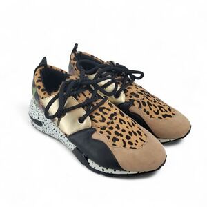 Steve Madden Cliff Sneakers Womens 10 Leopard Animal Print Chunky Platform Shoes